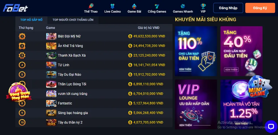 Khuyến mãi slot game ae666